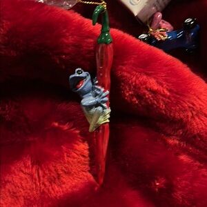 Frog and Chili Pepper Ornament
